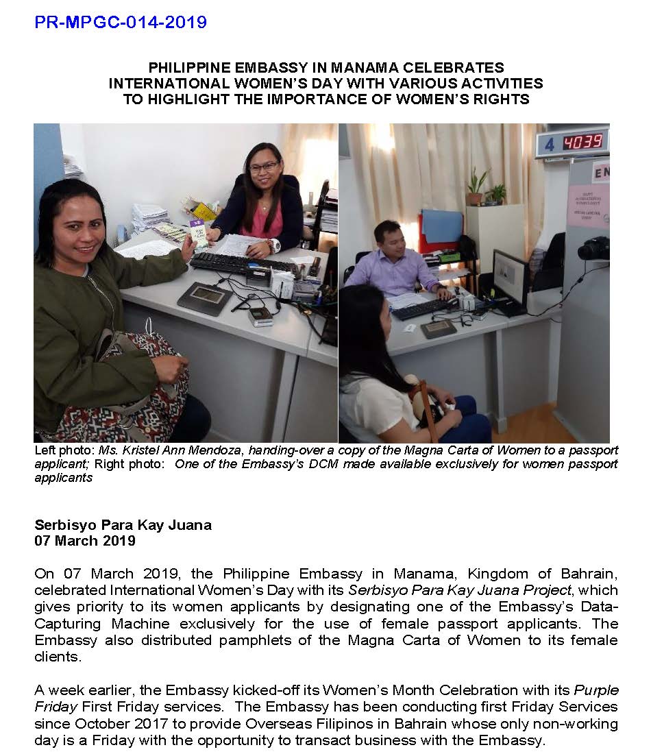 2 PR MPGC 014 2019. Activities in Celebration of International Womens Day Page 1