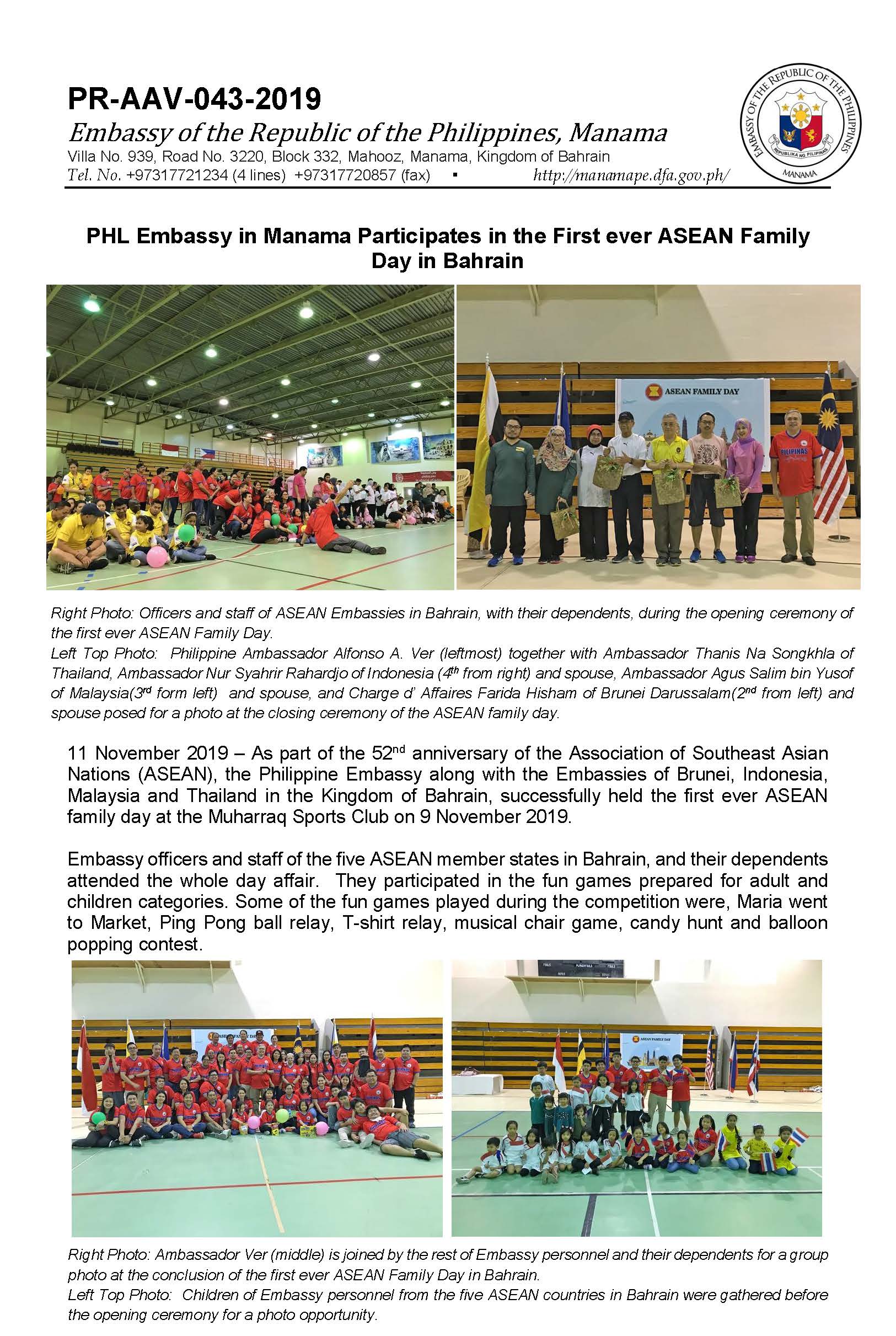 PR AAV 043 2019 ASEAN Family Day in Bahrain Page 1