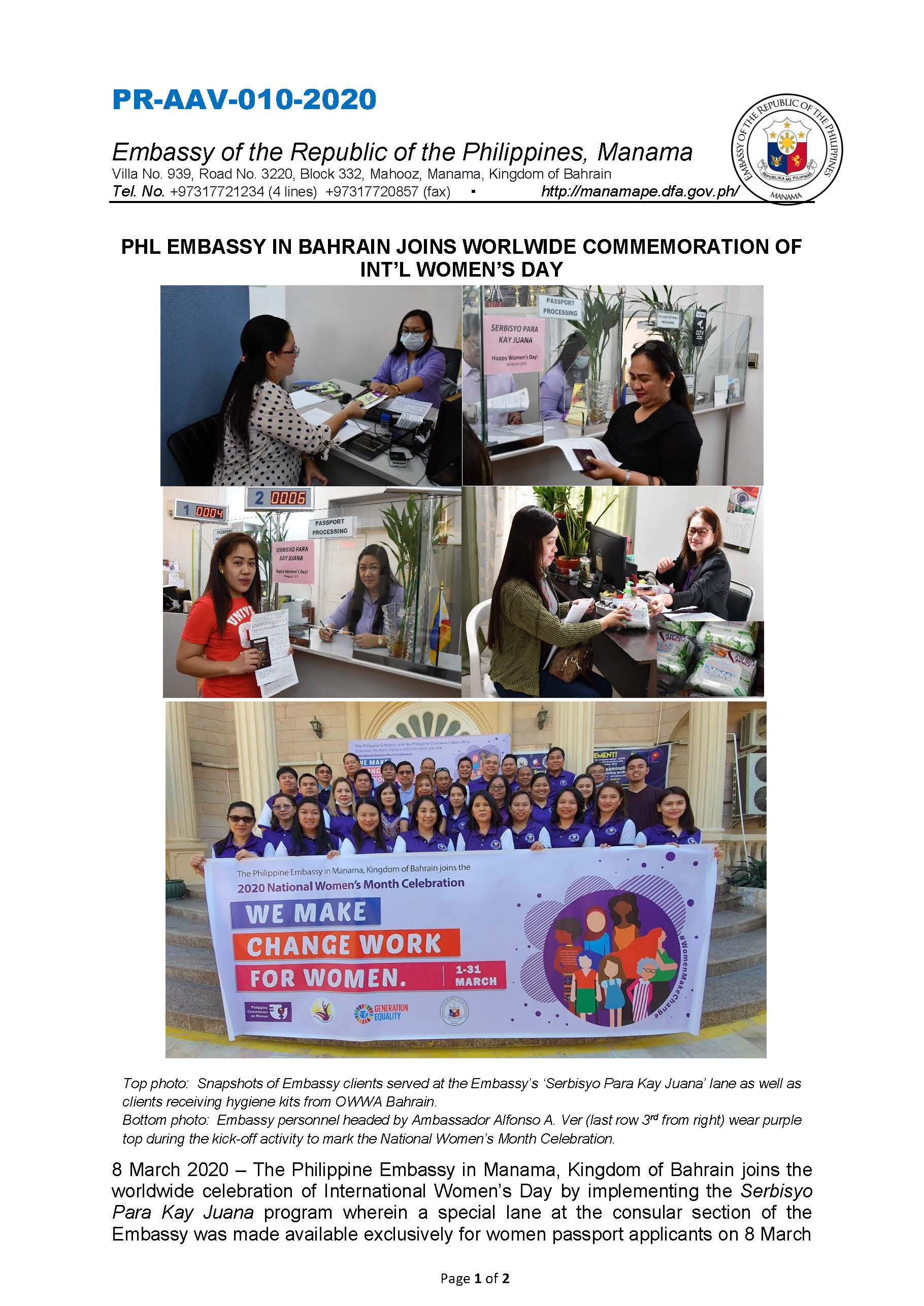 PR AAV 010 2020 International Womens day Page 1