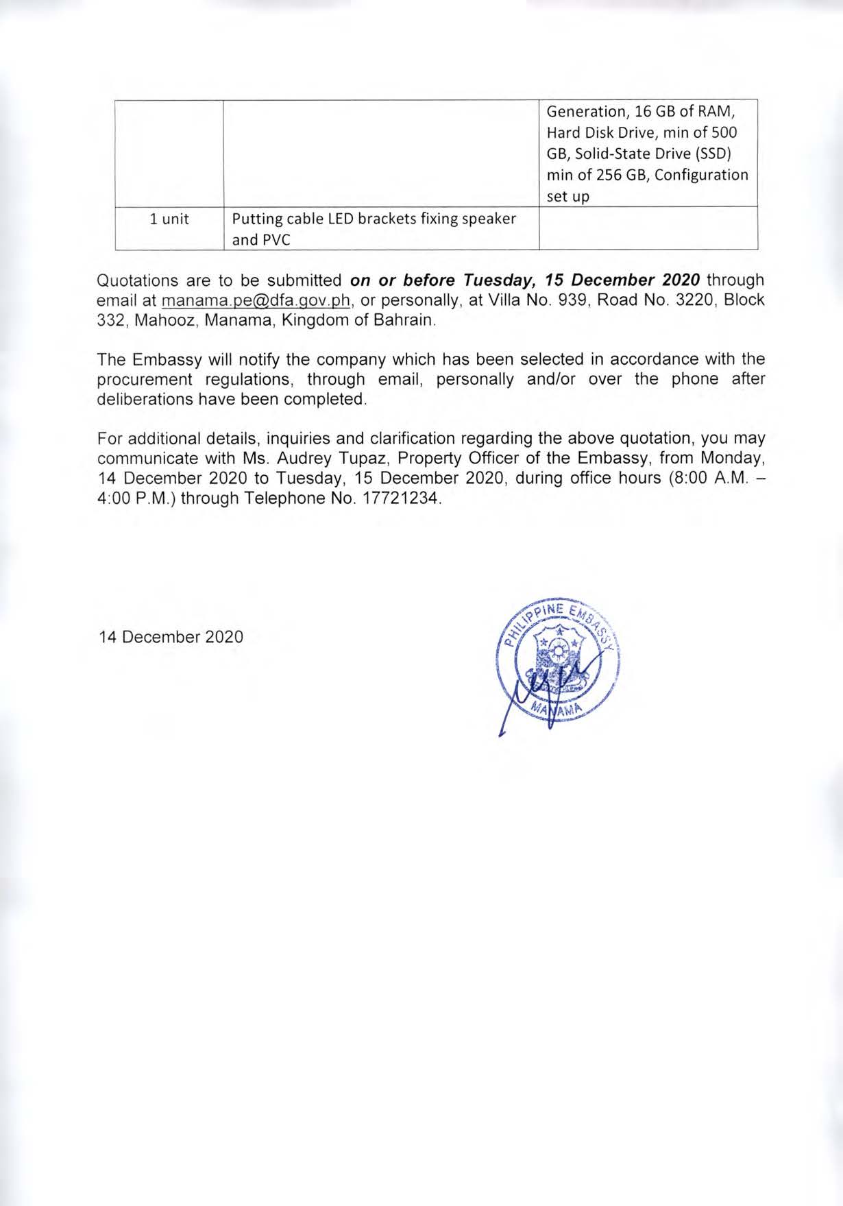 AAV 043 2020 Request for Quotations Video Production Editing and Webinar Equipment Page 2