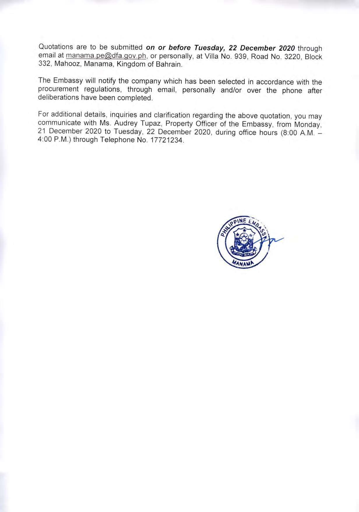 AAV 044 2020 Request for Quotations Common Supplies for Use in Embassy Battery Bulbs Tissue All pusrpose Cleaners Page 2