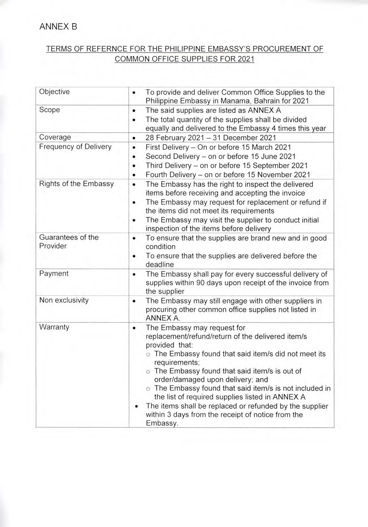 AAV 011 2021 Request for Quotations for Common Supplies Listed in Attached Annex A Page 3