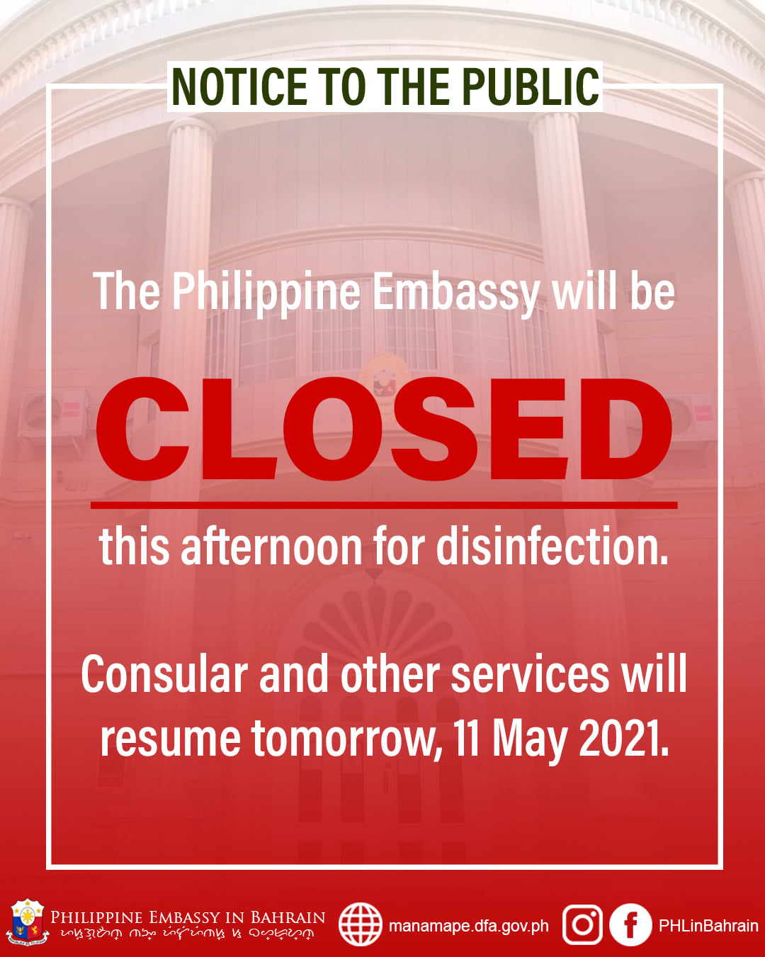 notice to the public 5 may 2021