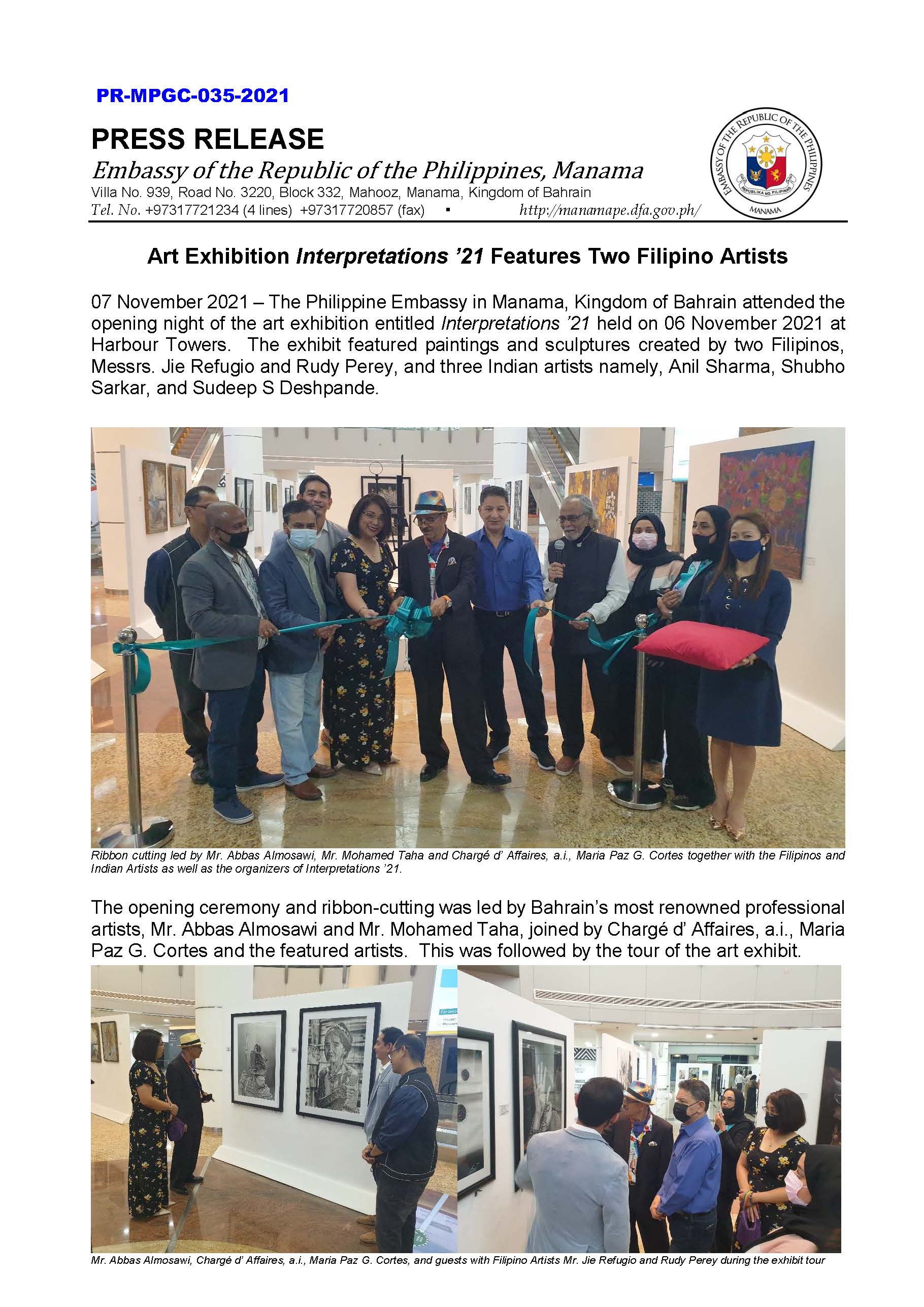 PR MPGC 035 2021 Art Exhibition Interpretations 21 Features Two Filipino Artists Page 1