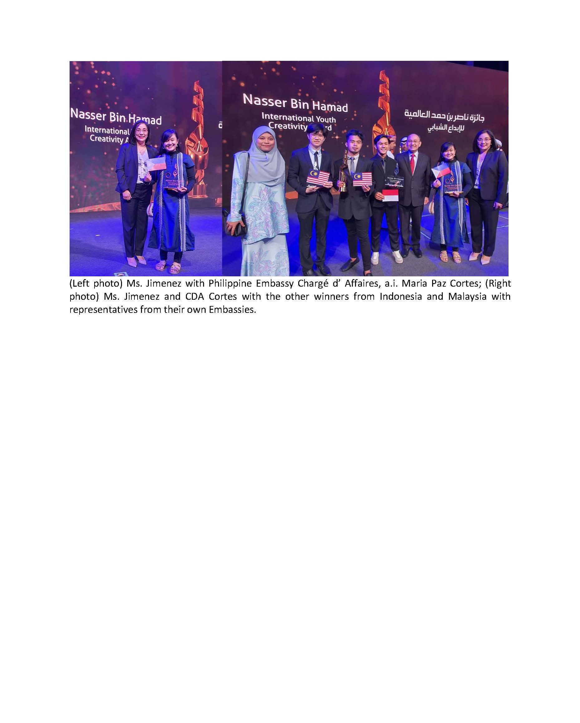 PR MPGC 046 2021 TWO FILIPINOS WIN IN THE 6TH NASSER BIN HAMAD INTERNATIONAL YOUTH CREATIVITY AWARD Page 2
