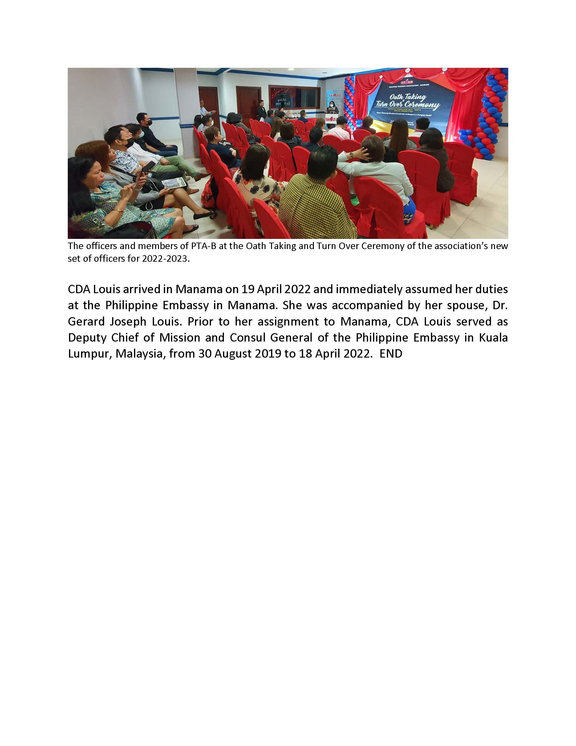 PR AJL 37 2022 NEW HEAD OF MISSION OF PHILIPPINE EMBASSY IN MANAMA GRACES EVENT OF PHILIPPINE TEACHERS ASSOCIATION BAHRAIN Page 2