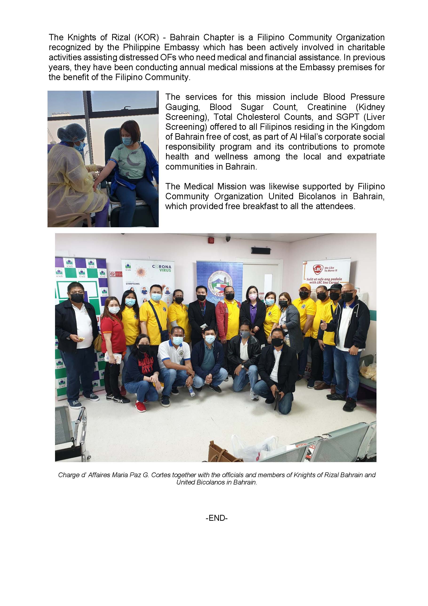 PR MPGC 12 2022 PHL EMBASSY SUPPORTS KNIGHTS OF RIZALS MEDICAL AND DENTAL MISSION Page 2