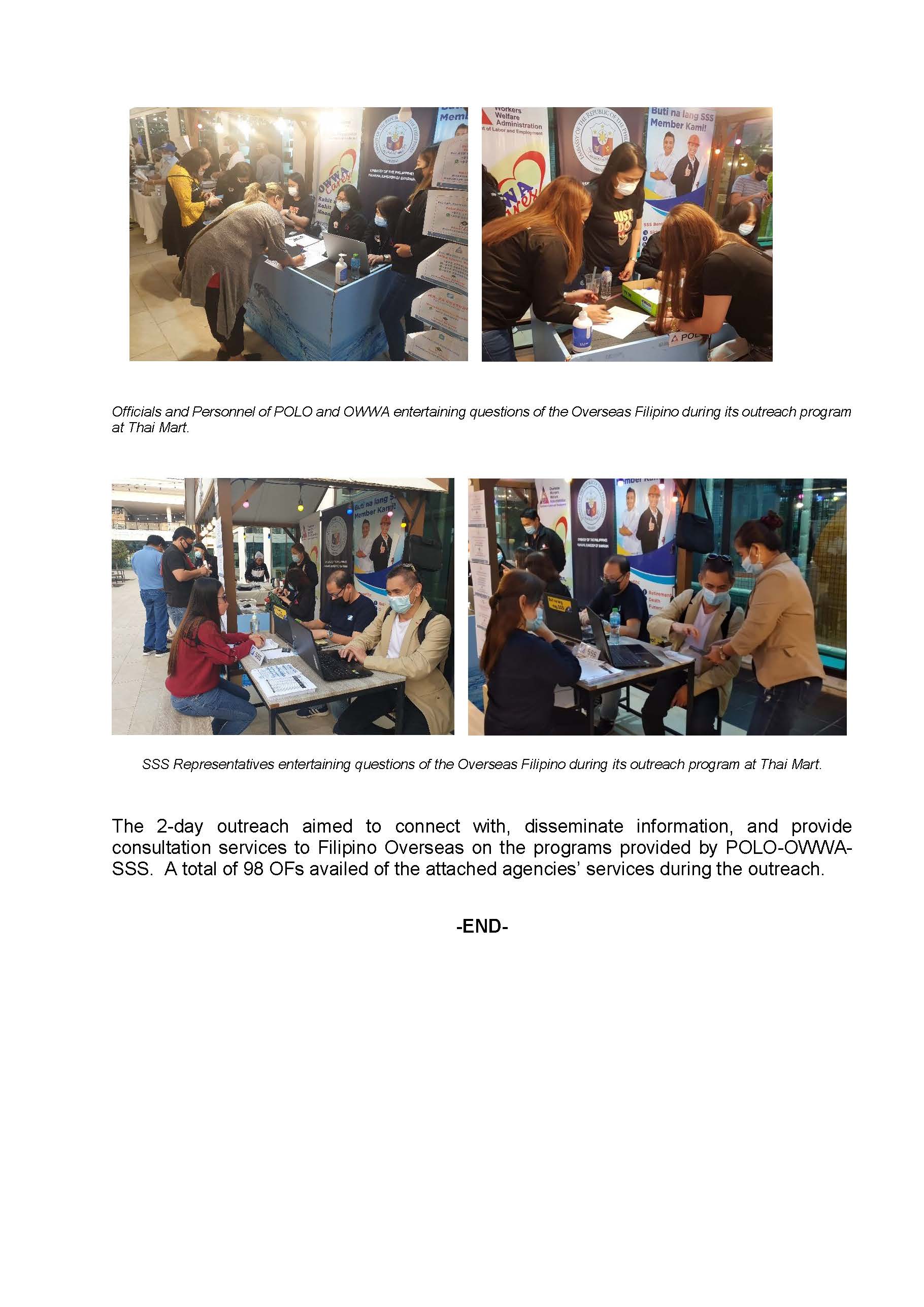 PR MPGC 14 2022 PHL EMBASSY ORGANIZED AN OUTREACH PROGRAM FOR POLO OWWA AND SSS AT THAI MART Page 2