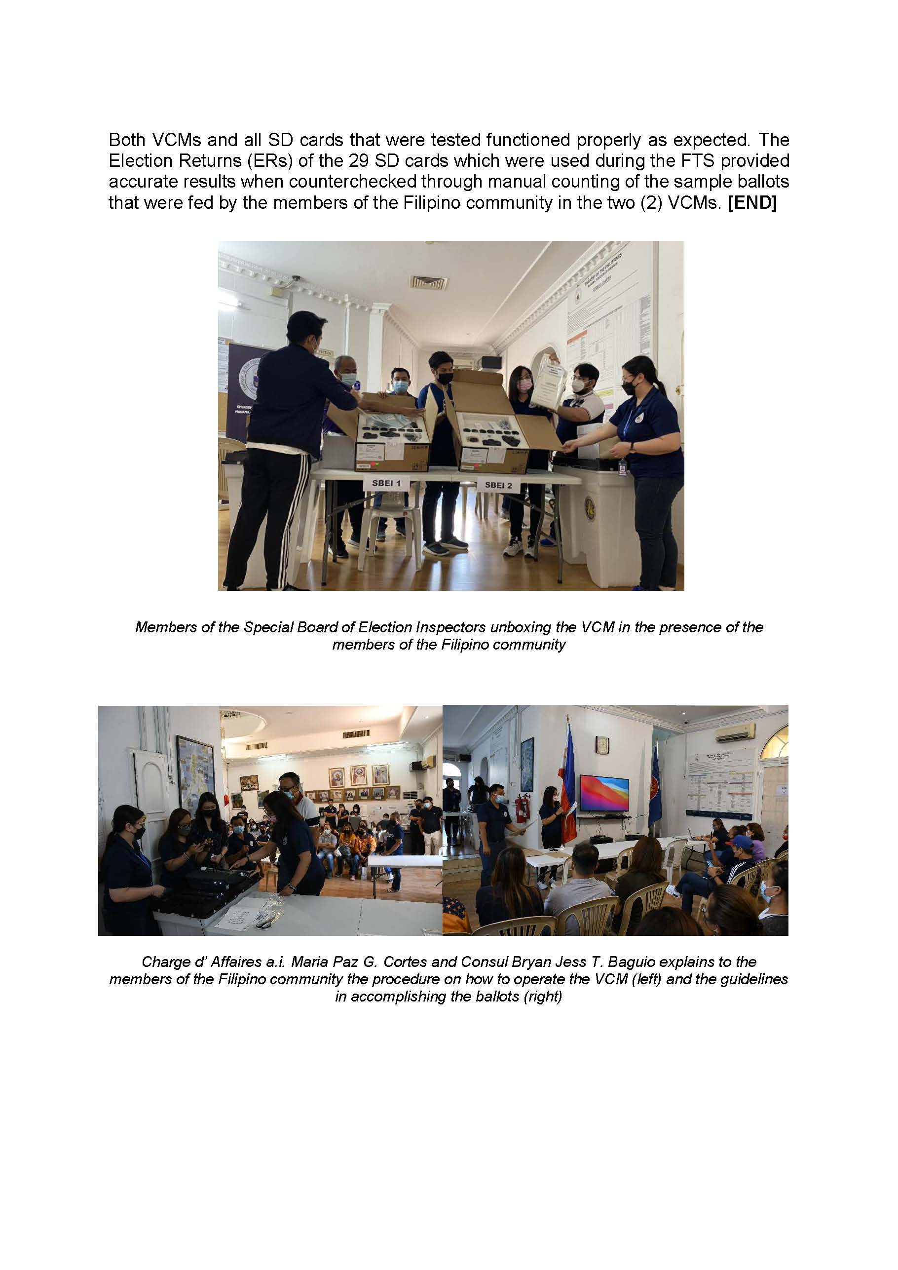 PR MPGC 32 2022 MANAMA PE SUCCESSFULLY COMPLETES FINAL TESTING AND SEALING OF VCMs FOR THE 2022 NATIONAL ELECTIONS Page 2