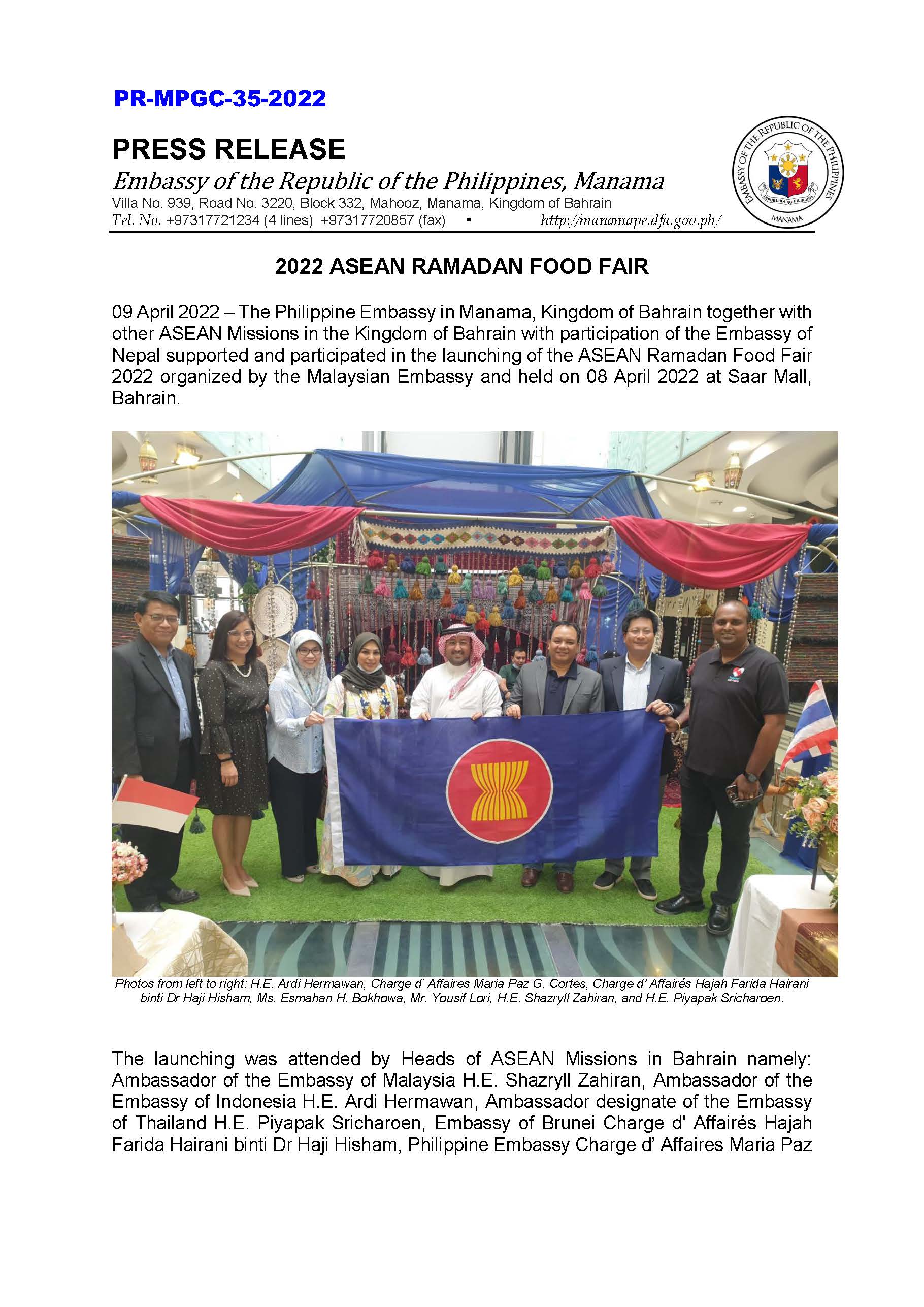 PR MPGC 35 2022 2022 ASEAN RAMADAN FOOD FAIR Page 1