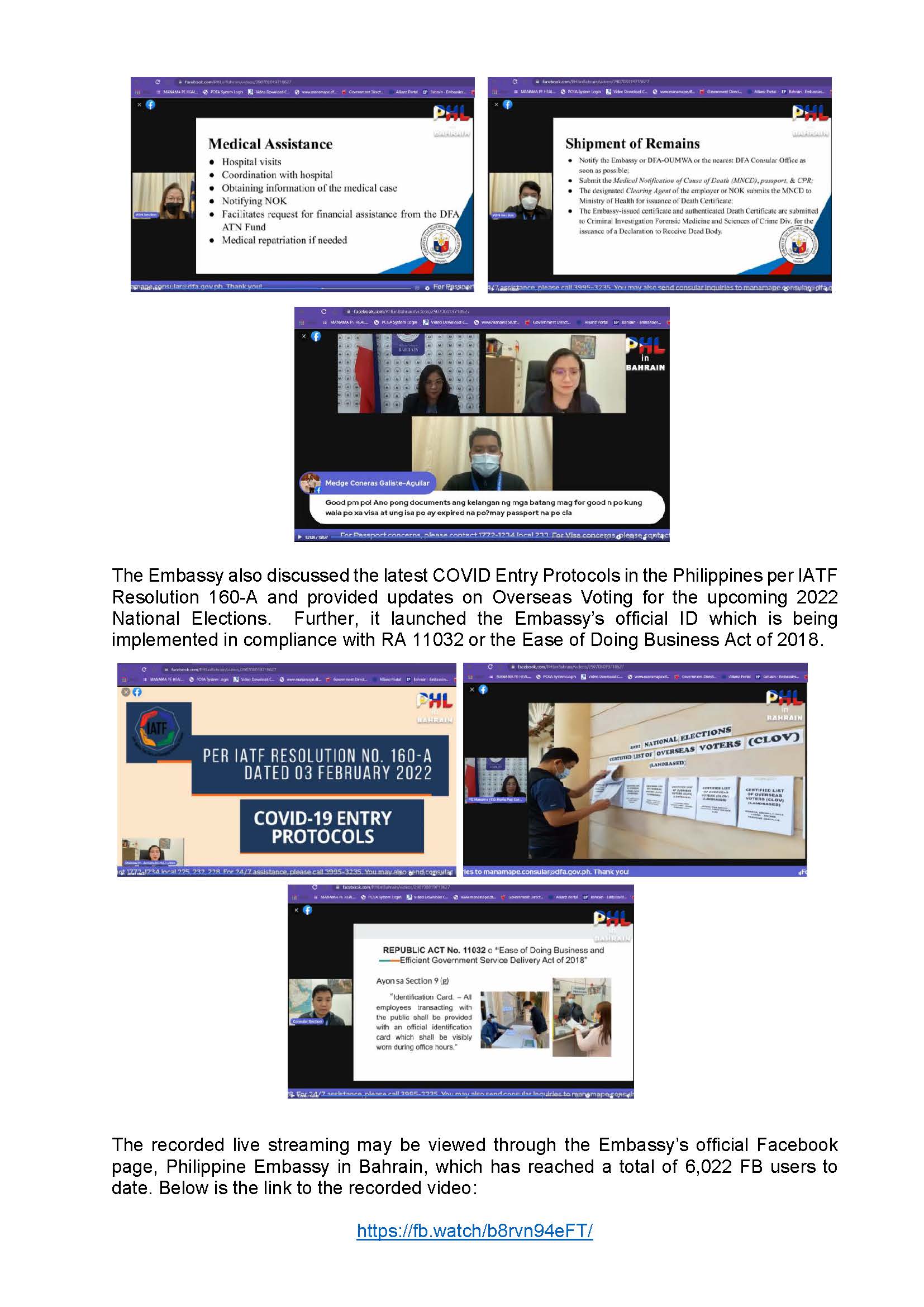 PR MPGC 8 2022 PHL EMBASSY IN MANAMA HOLDS A VIRTUAL TOWNHALL ON ATN AND CONSULAR SERVICES Page 2