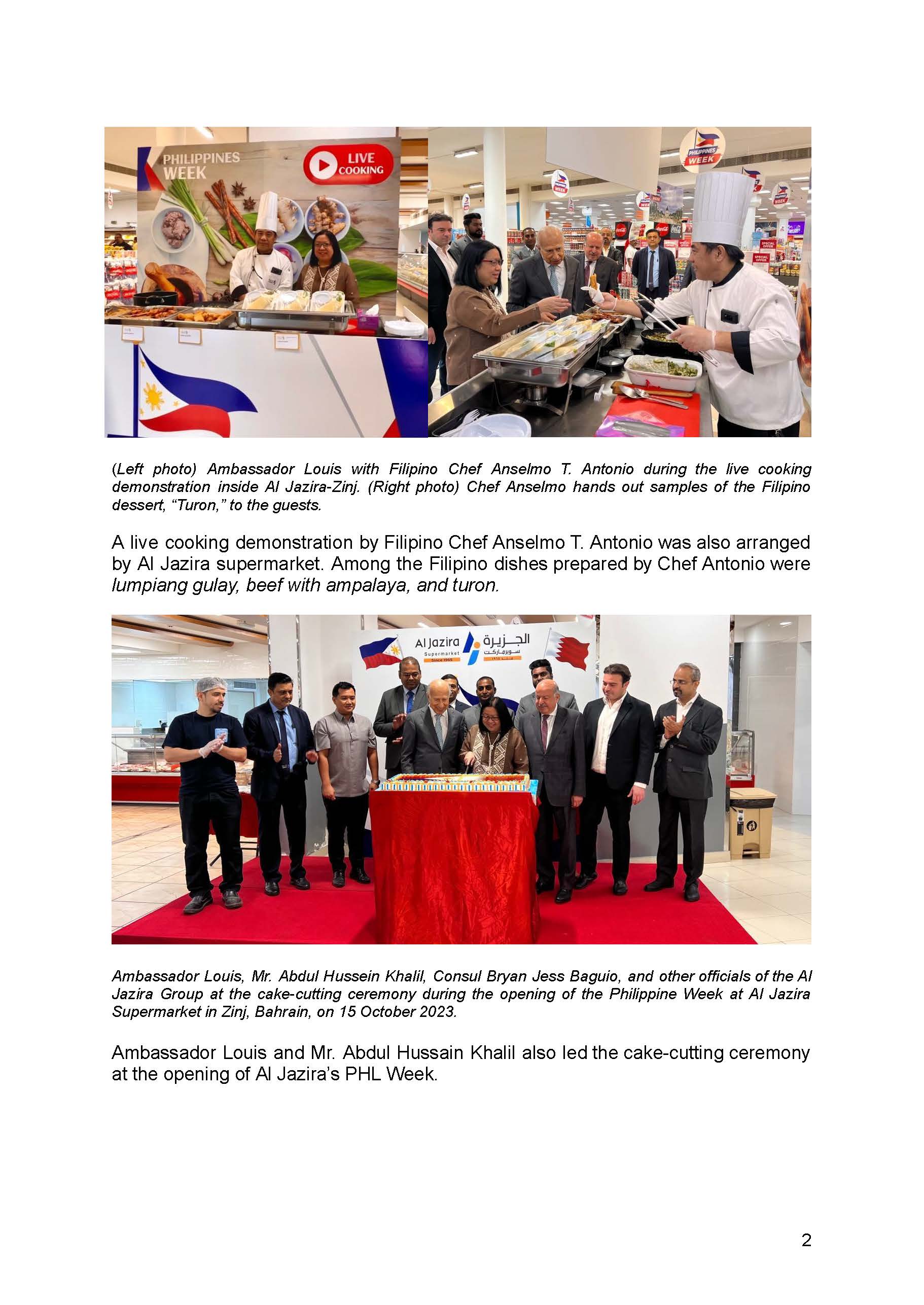 PR AJL 39 2023 WIDE RANGE OF PHL PRODUCTS FEATURED IN PHILIPPINE WEEK OF AL JAZIRA SUPERMARKET IN ZINJ KINGDOM OF BAHRAIN Page 2