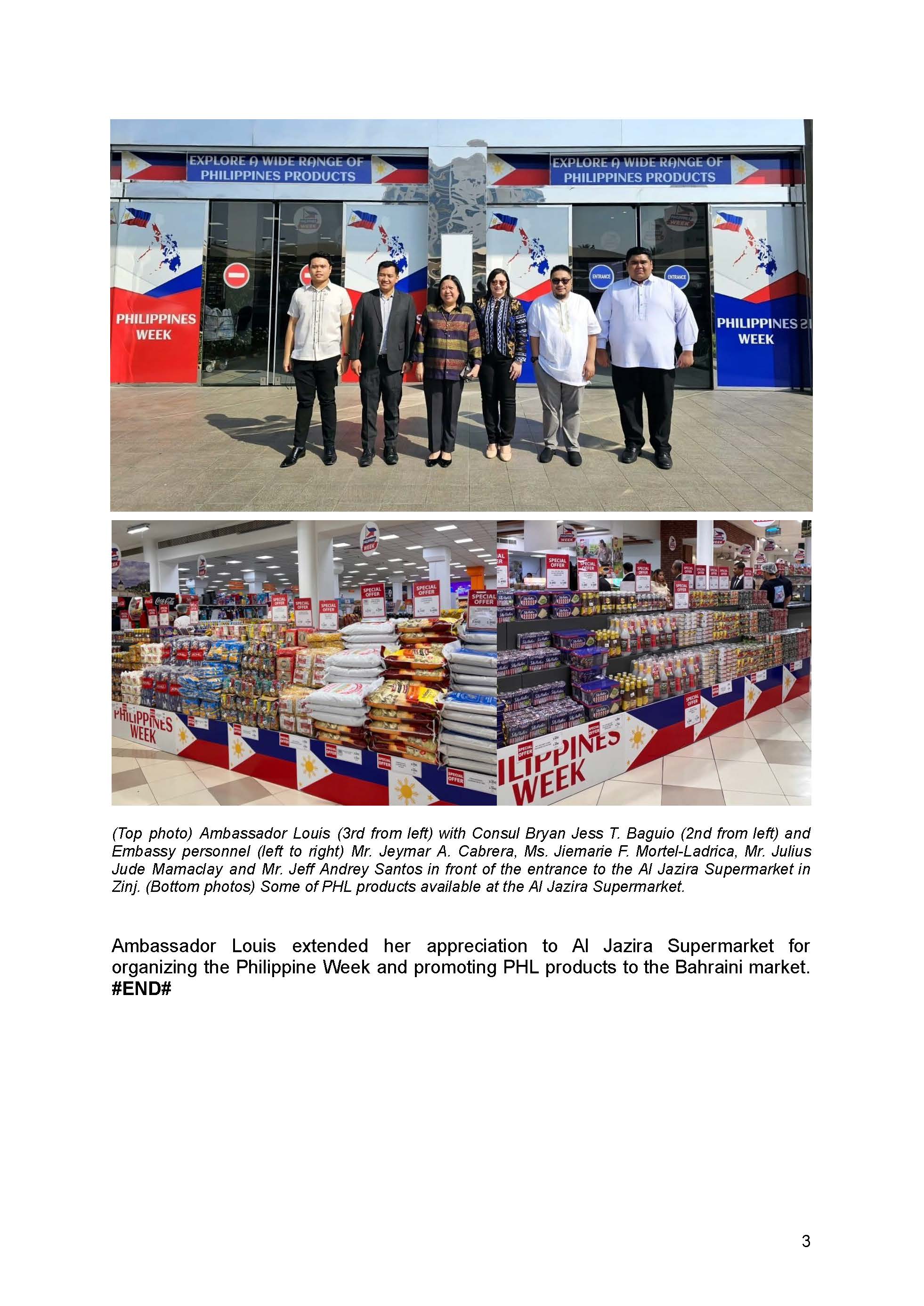 PR AJL 39 2023 WIDE RANGE OF PHL PRODUCTS FEATURED IN PHILIPPINE WEEK OF AL JAZIRA SUPERMARKET IN ZINJ KINGDOM OF BAHRAIN Page 3