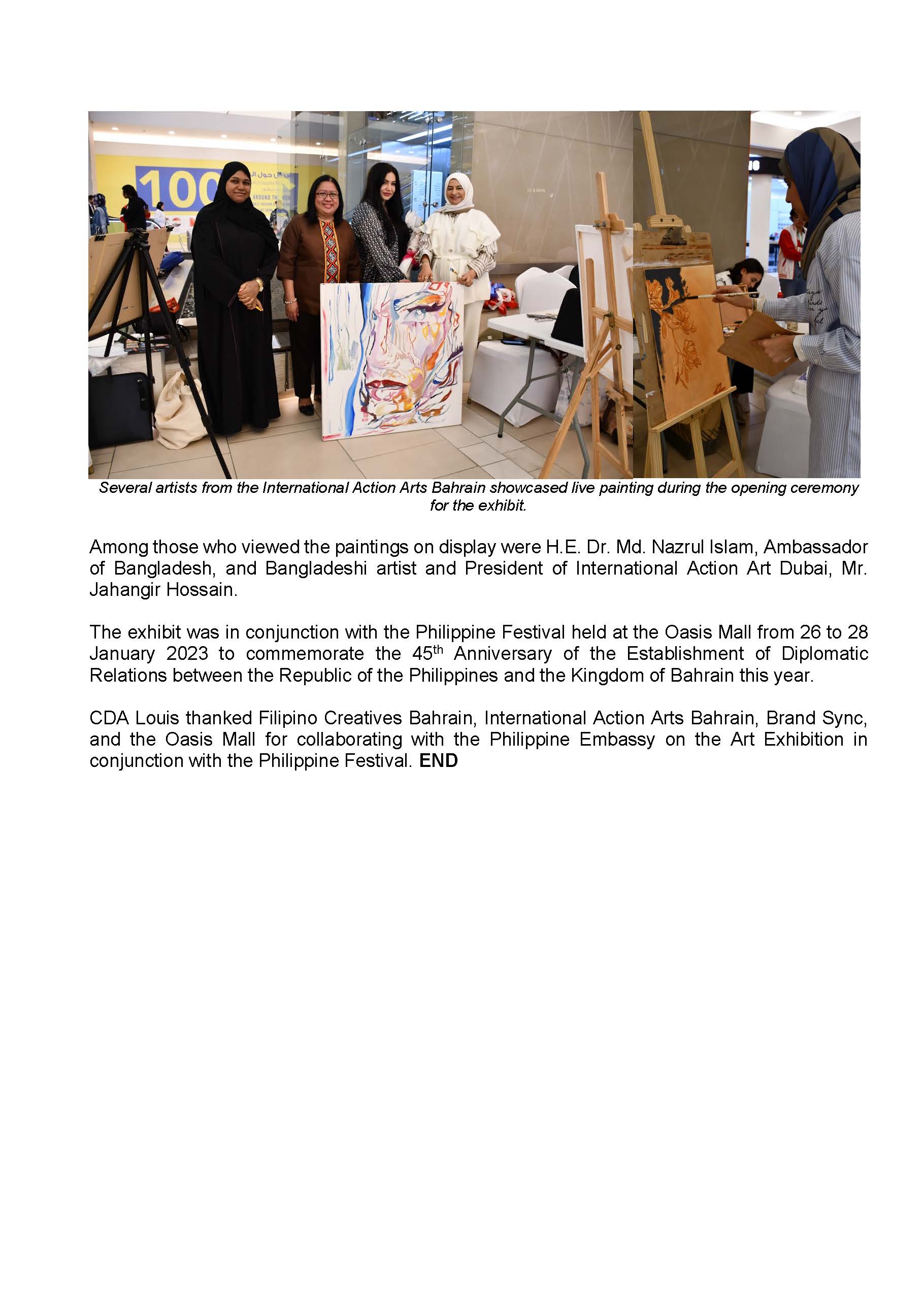 PR AJL 4 2023 PHL EMBASSY CO ORGANIZES ART EXHIBIT HIGHLIGHTING PHILIPPINES BAHRAIN PARTNERSHIP Page 3