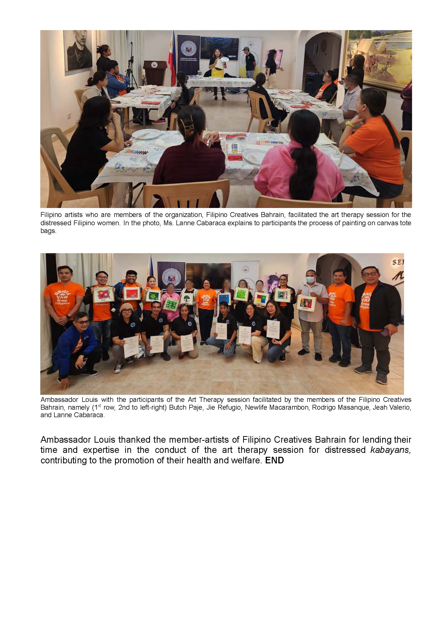 PR AJL 43 2023 PHL EMBASSY IN MANAMA CONDUCTS ACTIVITIES IN OBSERVANCE OF THE 18 DAY CAMPAIGN TO END VIOLENCE AGAINST WOMEN VAW Page 3