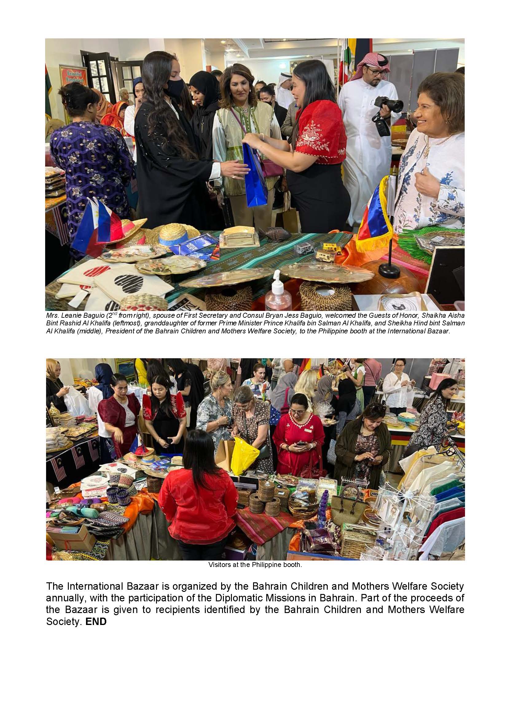 PR BJTB 23 2023 PHILIPPINE PRODUCTS FEATURED IN INTERNATIONAL BAZAAR OF THE BAHRAIN CHILDREN AND MOTHERS WELFARE SOCIETY ON 11 MAY 2023 Page 2