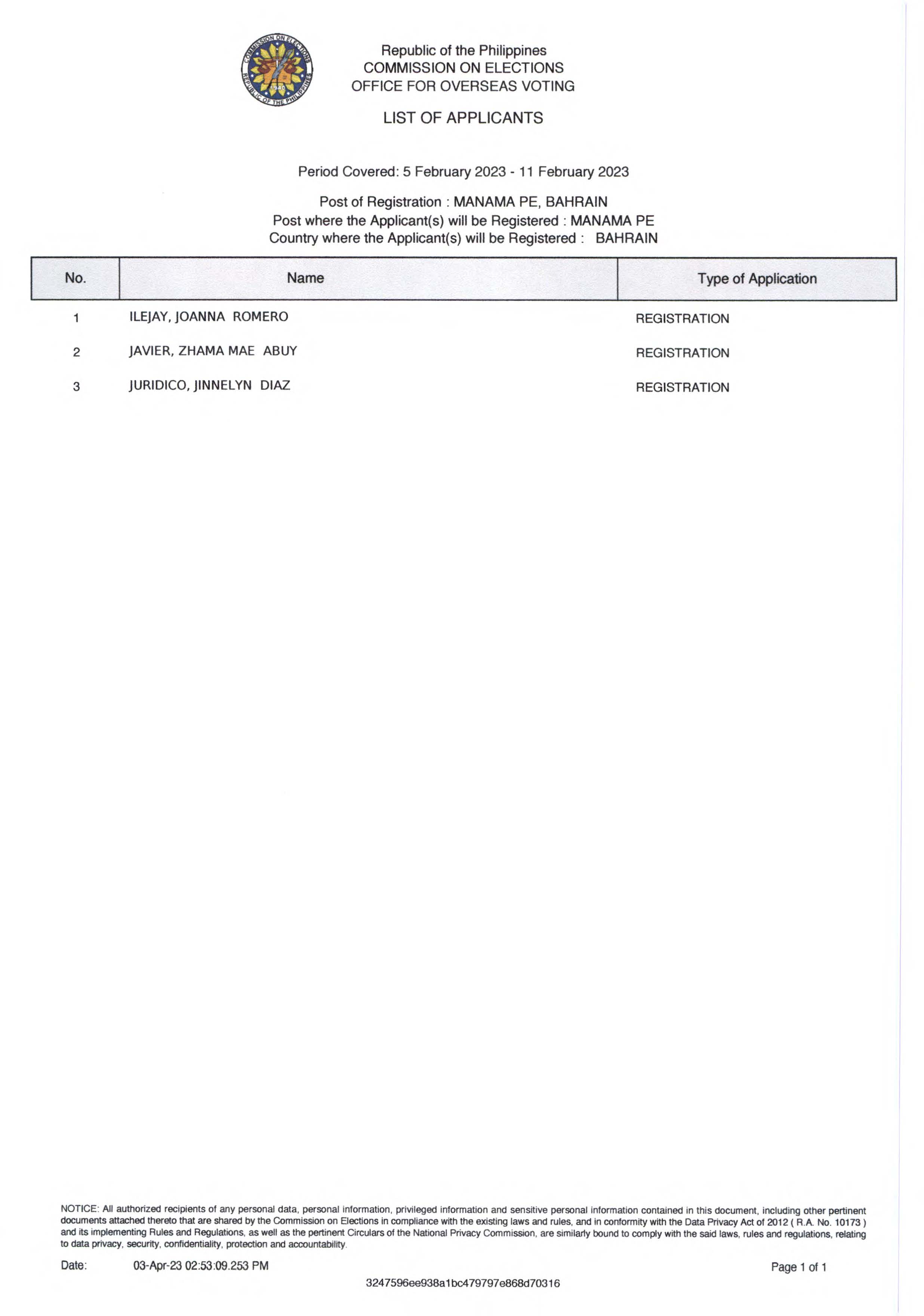 NOTICE OF HEARING DATED 04 APRIL 2023 Page 5