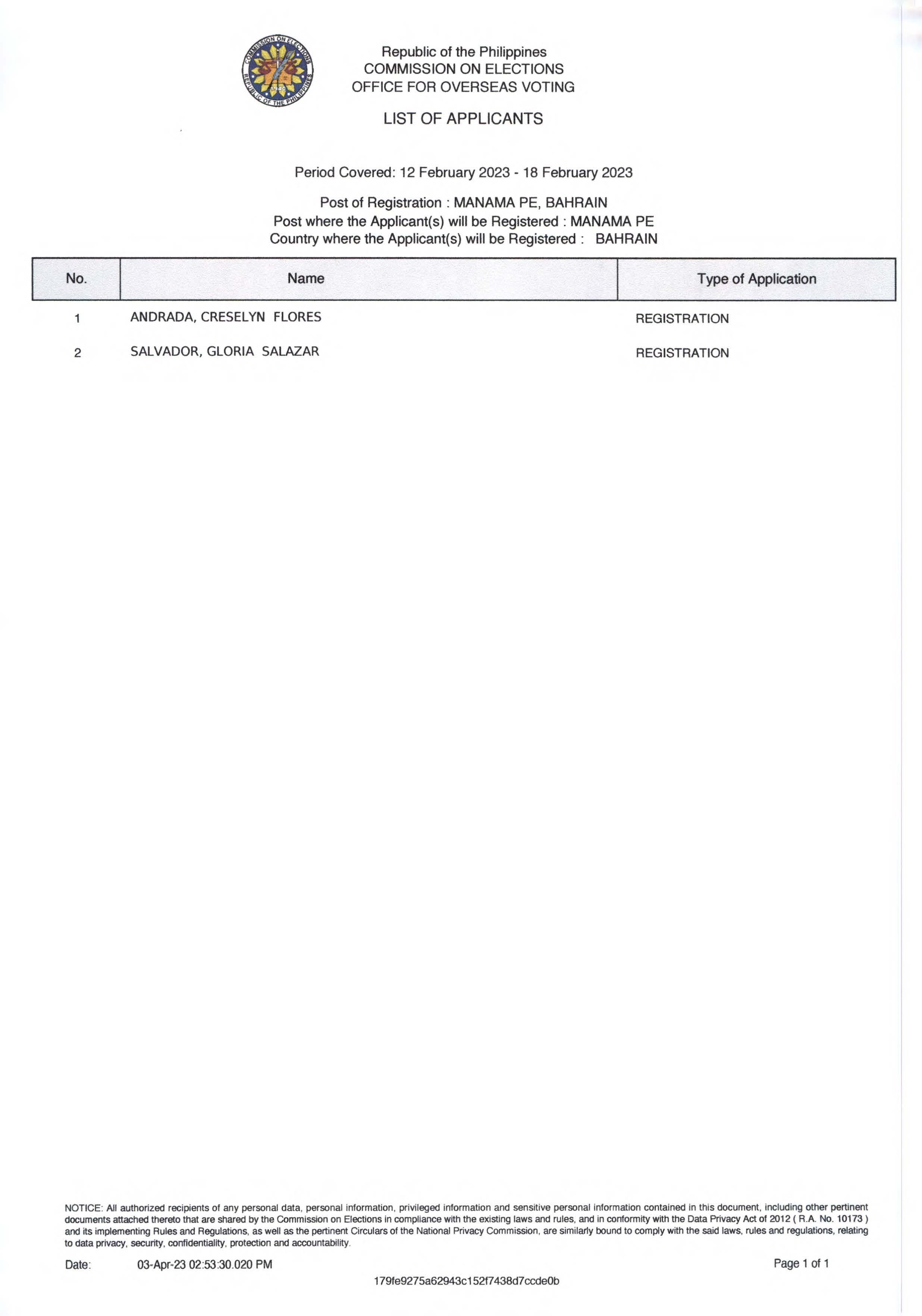NOTICE OF HEARING DATED 04 APRIL 2023 Page 6