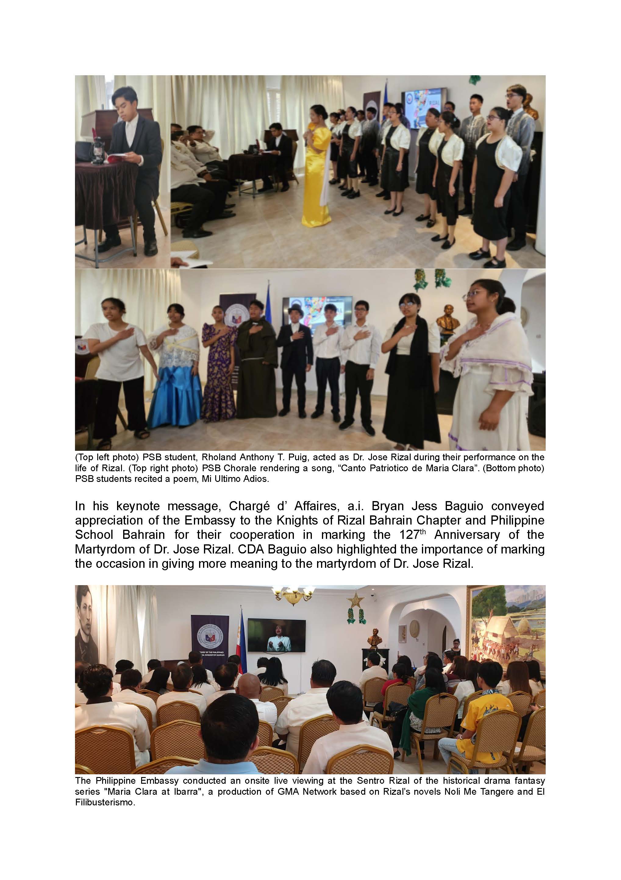 PR BJTB 1 2024 PHL EMBASSY IN MANAMA COMMEMORATES THE 127TH ANNIVERSARY OF THE MARTYRDOM OF DR. JOSE P. RIZAL Page 2