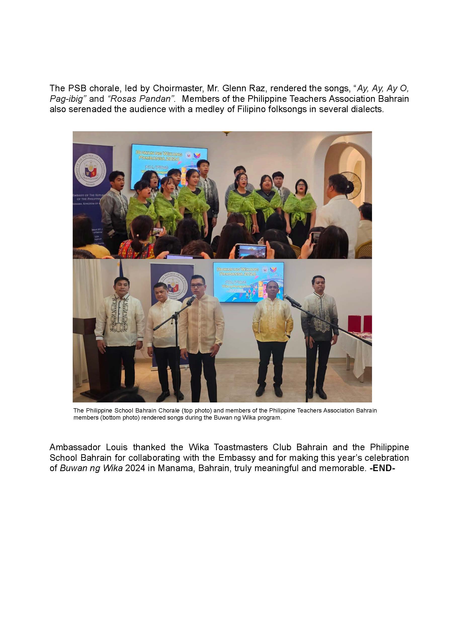 PR AJL 27 2024 PHL EMBASSY IN MANAMA BAHRAIN COLLA BORATES WITH WIKA TOASTMASTERS CLUB AND PHILIPPINE SCHOOL BAHRAIN IN CELEBRATING BUWAN NG WIKA 2024 Page 4