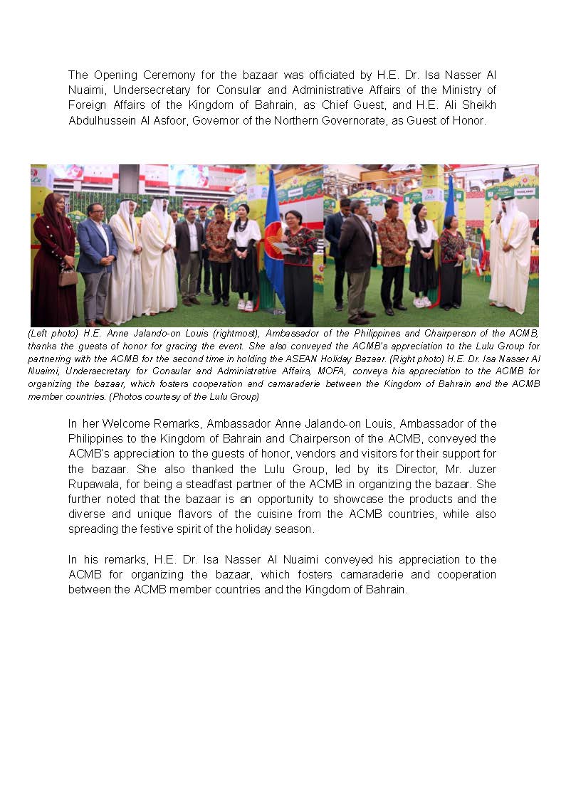PR AJL 32 2024 PHL EMBASSY IN MANAMA SPEARHEADS ASEAN HOLIDAY BAZAAR HELD AT THE RAMLI MALL IN A ALI KINGDOM OF BAHRAIN ON 30 NOVEMBER 2024 Page 2