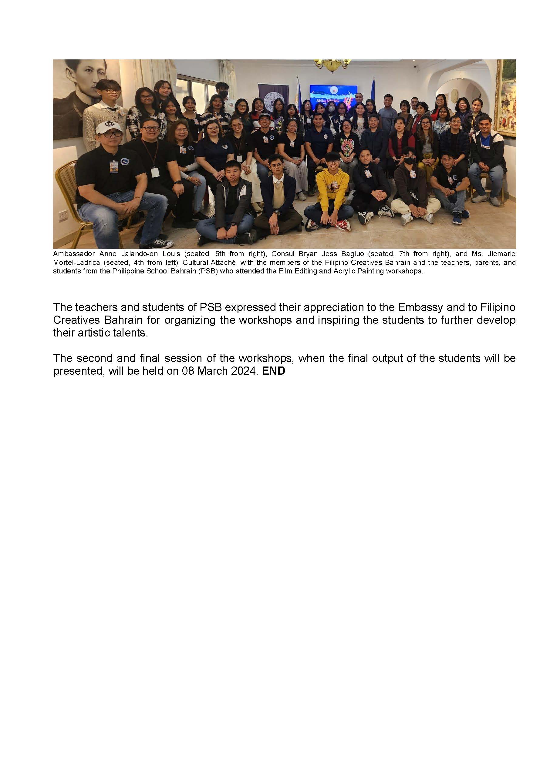 PR AJL 5 2024 PHL EMBASSY IN MANAMA AND FILIPINO CREATIVES BAHRAIN ORGANIZE PAINTING AND FILM EDITING WORKSHOPS FOR PHL SCHOOL STUDENTS IN CELEBRATION OF NATIONAL ARTS MONTH Page 3