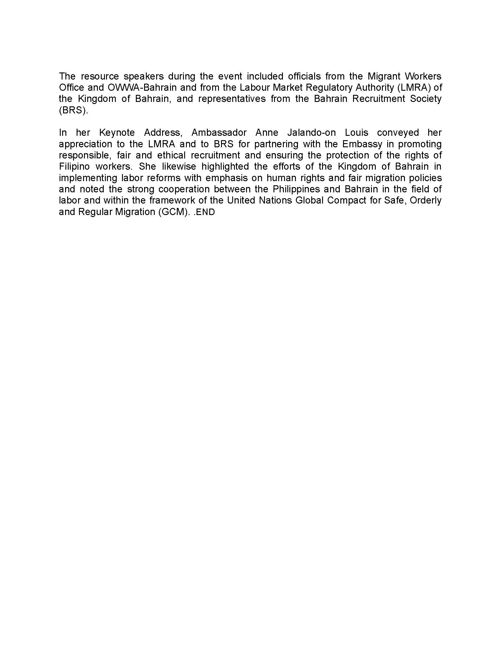 PR AJL 6 2024 Briefing on the Responsible Recruitment of Filiipino Workers in Bahrain Page 3