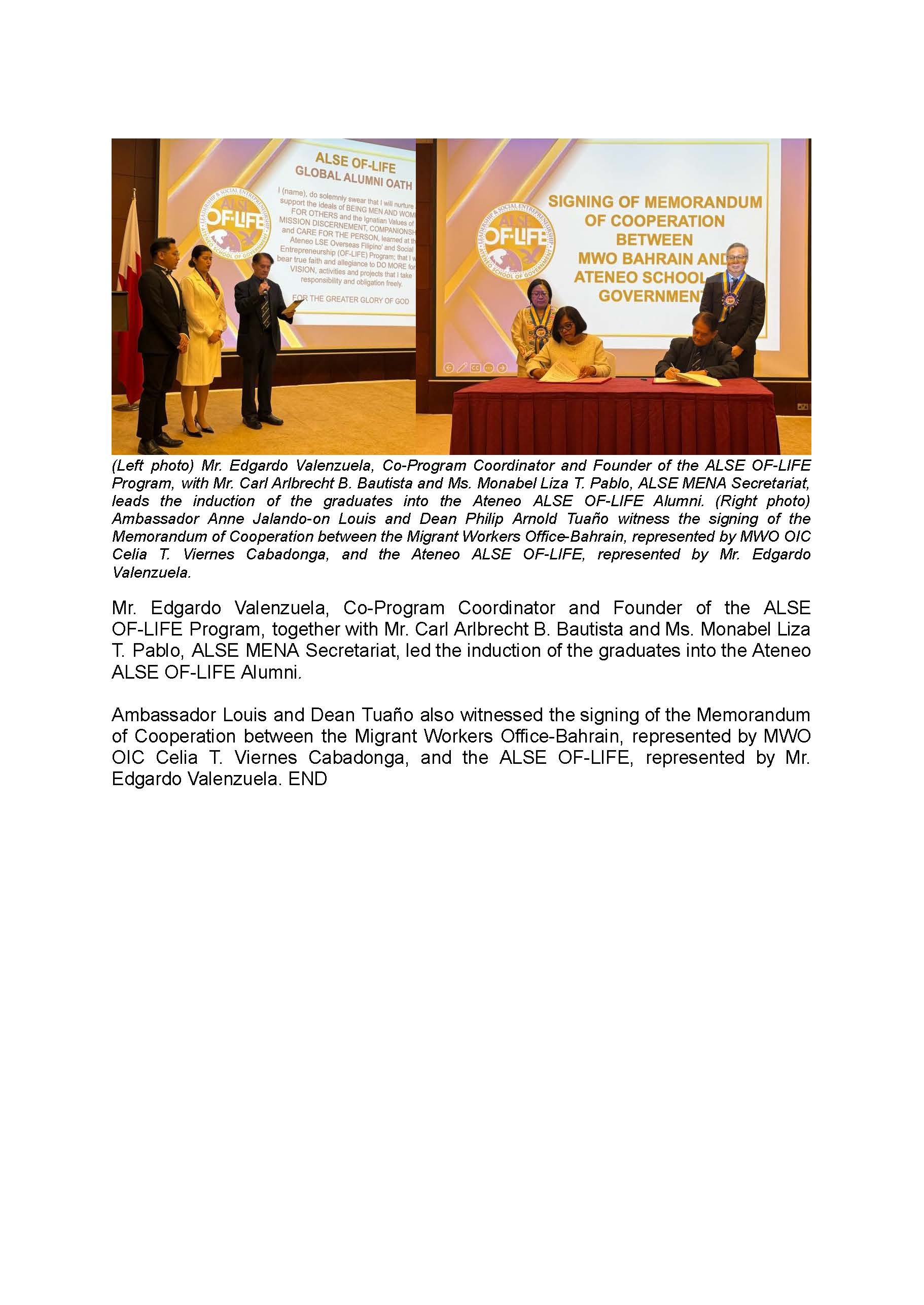 PR AJL 3 2025 AMB. ANNE LOUIS ATTENDS GRADUATION CEREMONY ON 14 FEBRUARY 2025 AND CONGRATULATES OF THE PIONEER BATCH OF THE ALSE OF LIFE PROGRAM IN BAHRAIN Page 4