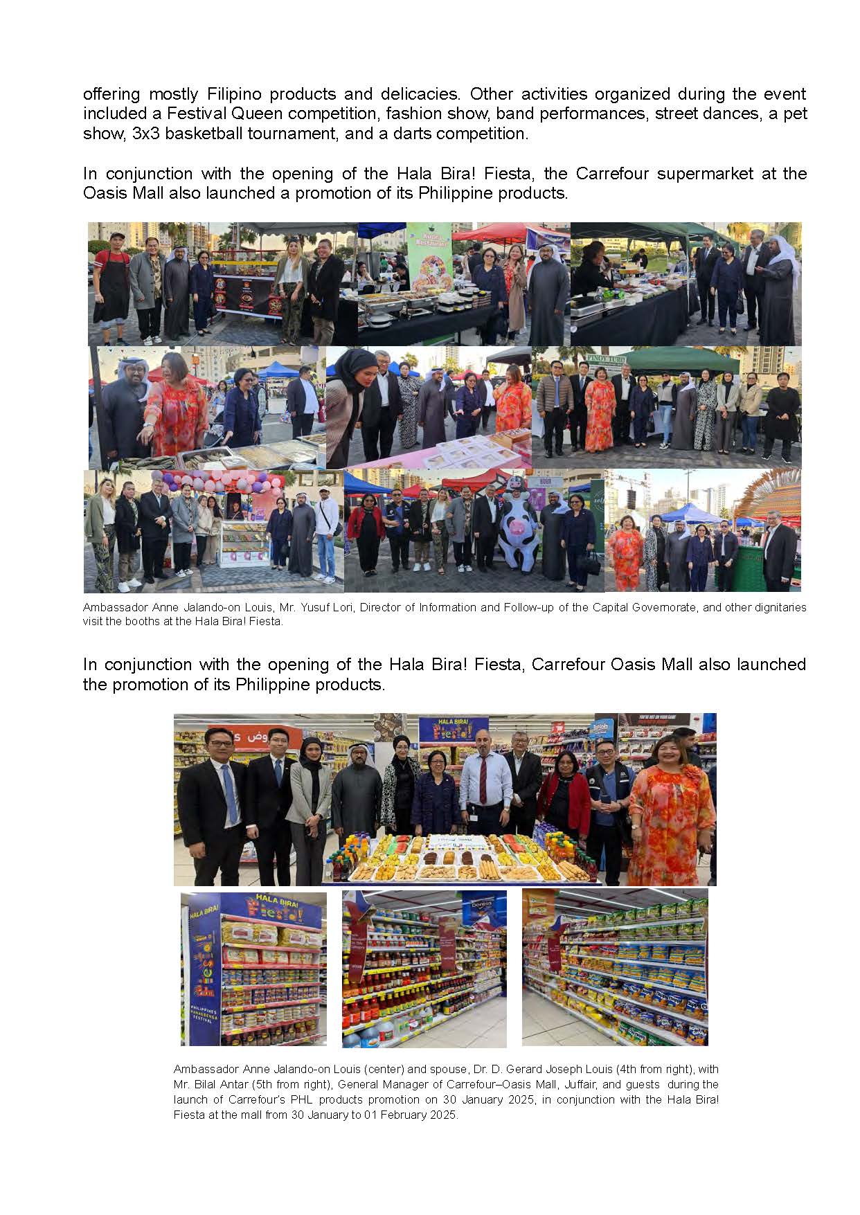 PR BJTB 2 2025 PHL EMBASSY IN MANAMA KINGDOM OF BAHRAIN SUPPORTS HALA BIRA FIESTA WITH MORE THAN 30000 VISITORS HELD AT OASIS MALL JUFFAIR ON 30 JANUARY TO 01 FEBRUARY 2025 Page 2