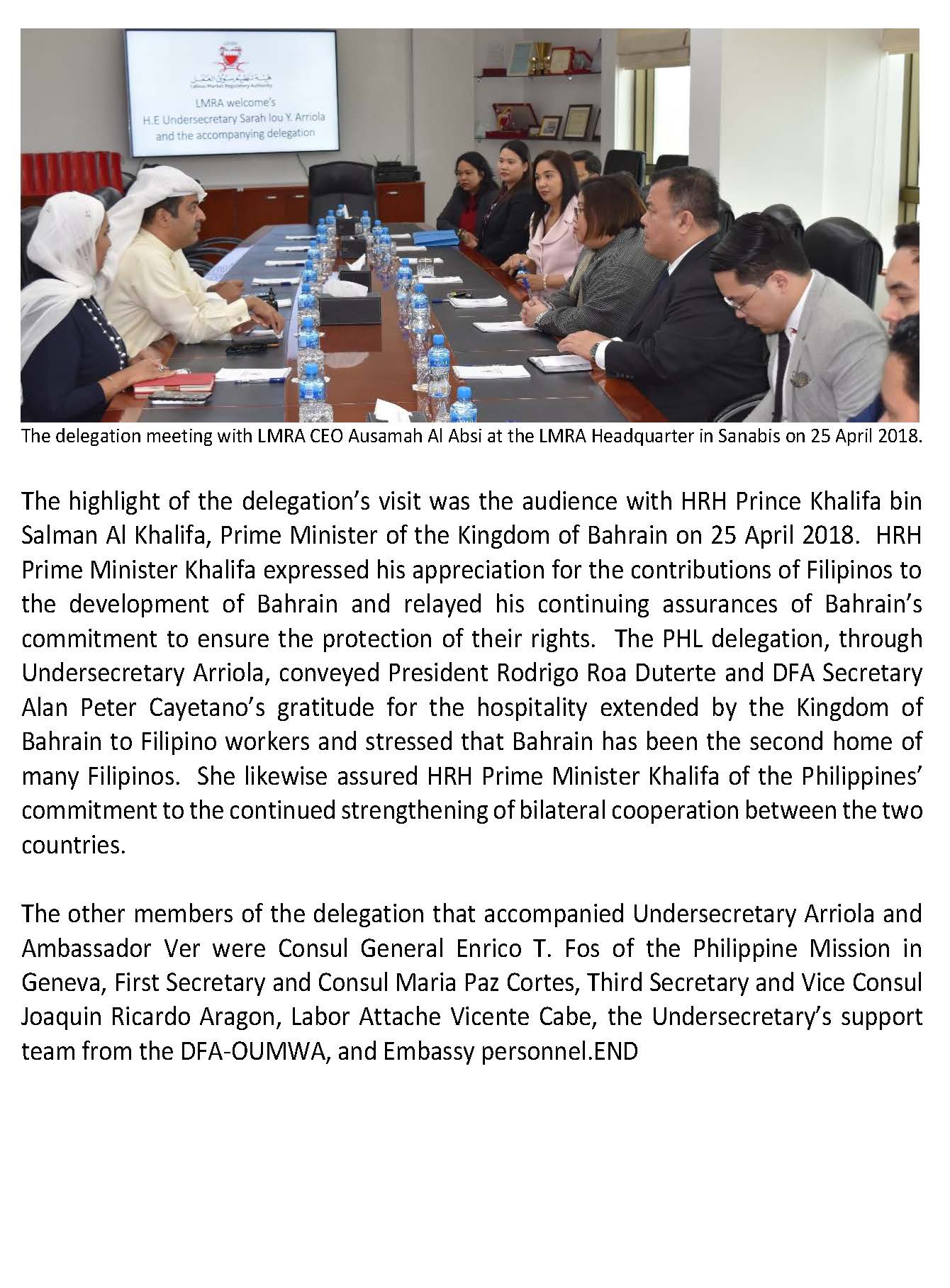 A PR AAV 018 2018 Phl Govt Officials meet with Bahrain PM and key Foreign Affairs and Labor Offcials Page 3