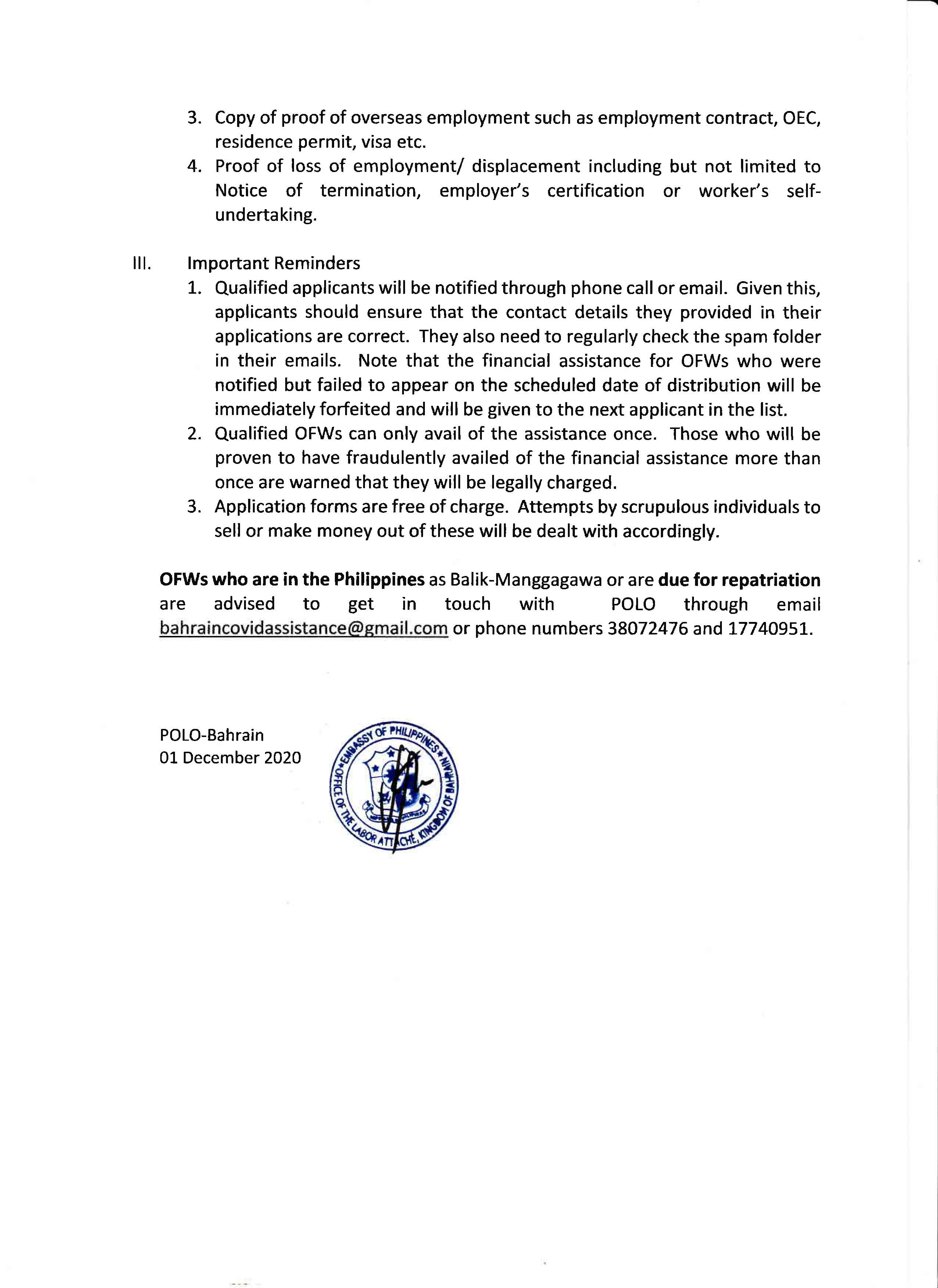 ADVISORY No. 17 Continuation of Financial Assistance To Displaced OFWs Due to COVID 19 DOLE AKAP 2 Page 2