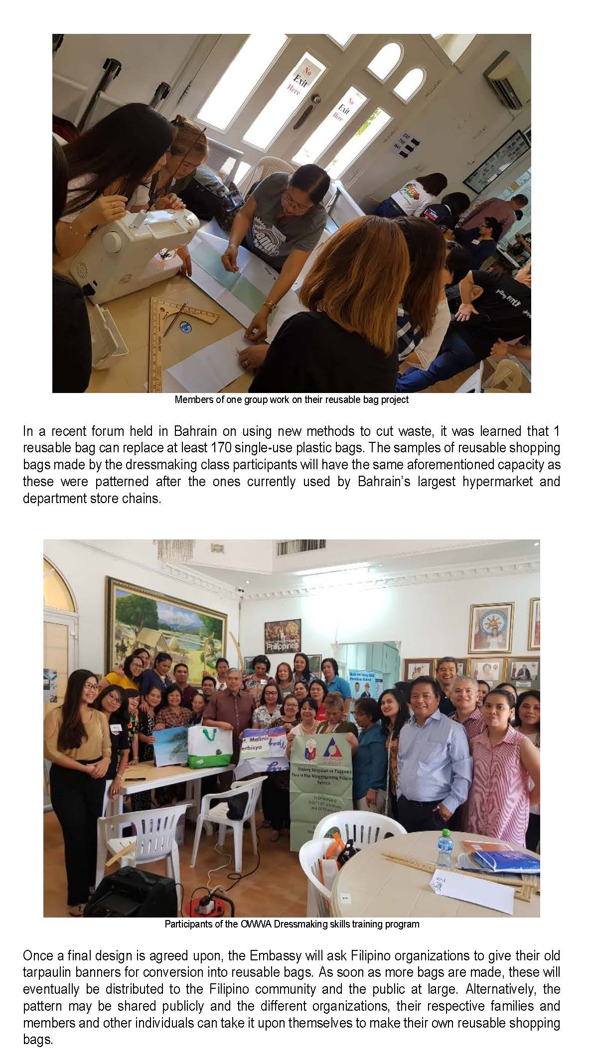 PR AAV 031 2019 EMBASSY LAUNCHES PROJECT TO CONVERT OLD TARPAULIN BANNERS INTO REUSABLE BAGS Page 2
