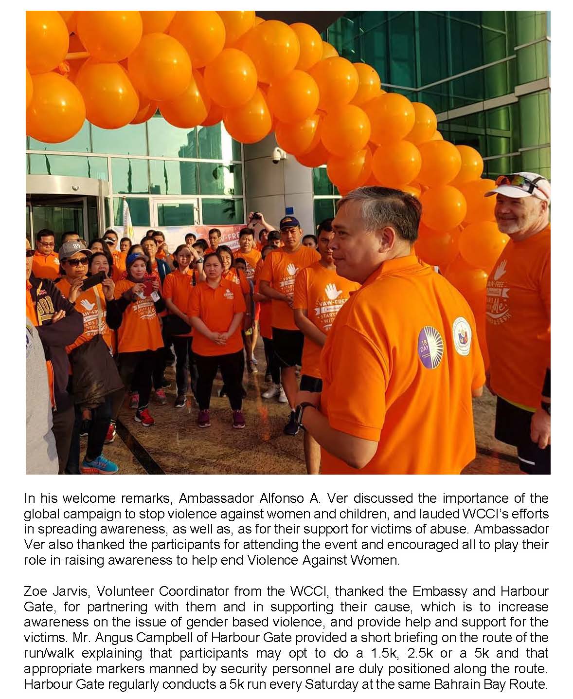 PR AAV 045 2018 PHILIPPINE EMBASSY IN MANAMA ORGANIZES VAW FREE COMMUNITY FUN RUN WALK Page 2