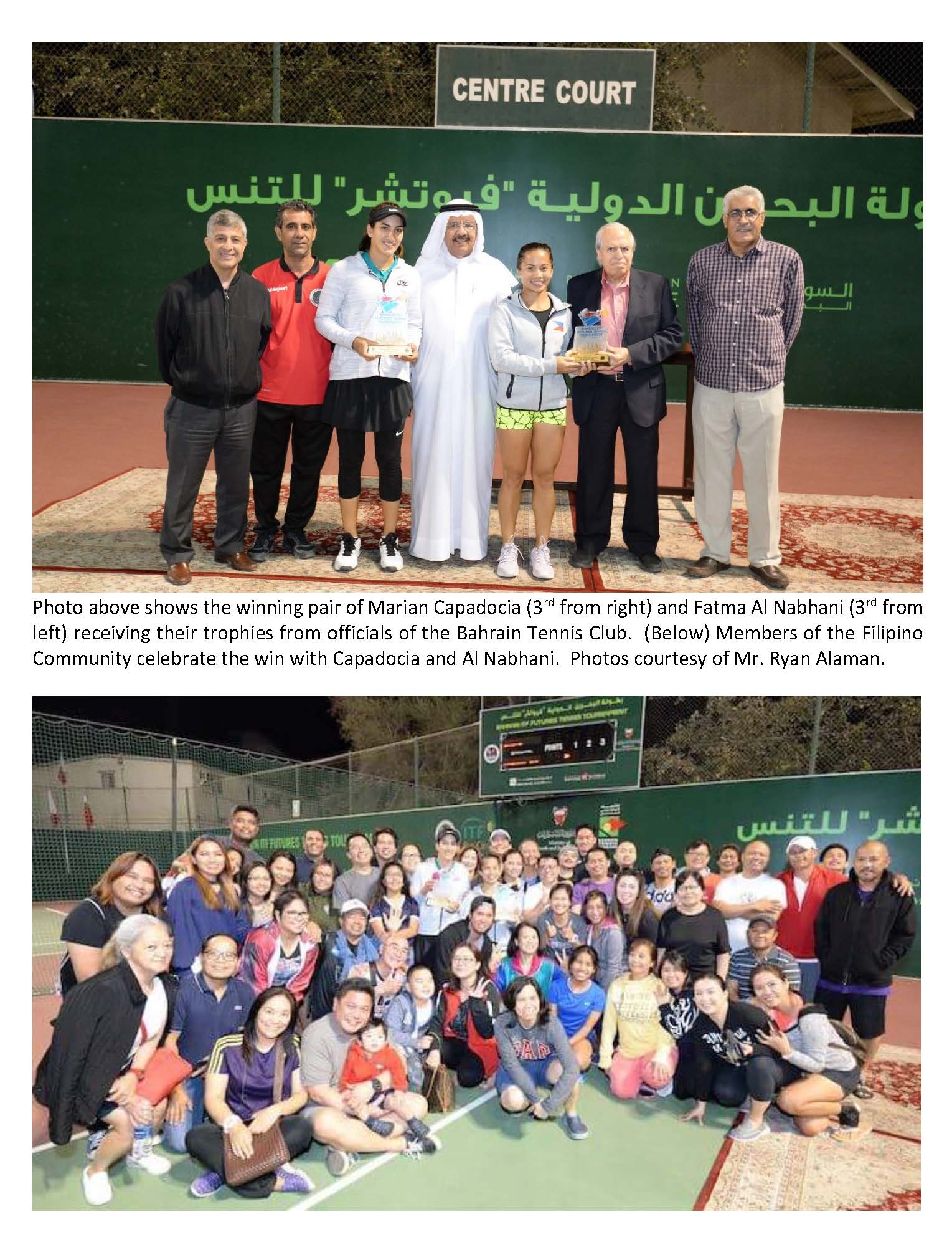 PR AAV 09 2018 Philippines Marian Jade Capadocia Wins in the 2018 Bahrain ITF Futures Tennis Tournament Page 2